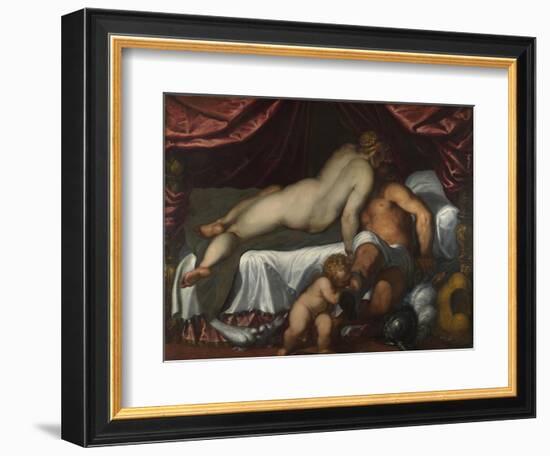 Mars and Venus, Ca 1590-Jacopo Palma il Giovane the Younger-Framed Premium Giclee Print