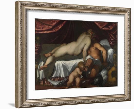 Mars and Venus, Ca 1590-Jacopo Palma il Giovane the Younger-Framed Giclee Print