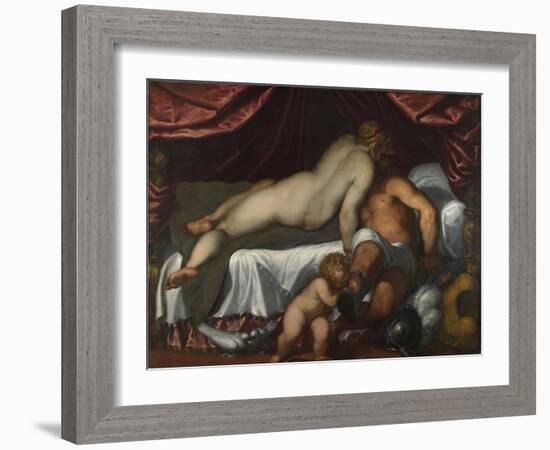 Mars and Venus, Ca 1590-Jacopo Palma il Giovane the Younger-Framed Giclee Print