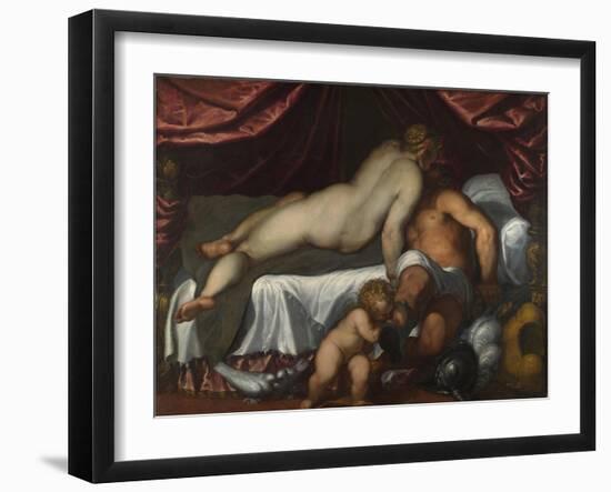 Mars and Venus, Ca 1590-Jacopo Palma il Giovane the Younger-Framed Giclee Print