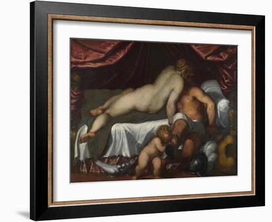 Mars and Venus, Ca 1590-Jacopo Palma il Giovane the Younger-Framed Giclee Print