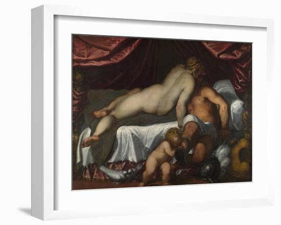 Mars and Venus, Ca 1590-Jacopo Palma il Giovane the Younger-Framed Giclee Print