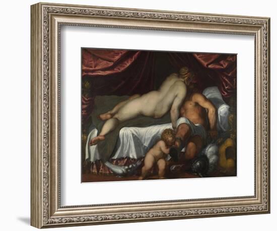 Mars and Venus, Ca 1590-Jacopo Palma il Giovane the Younger-Framed Giclee Print