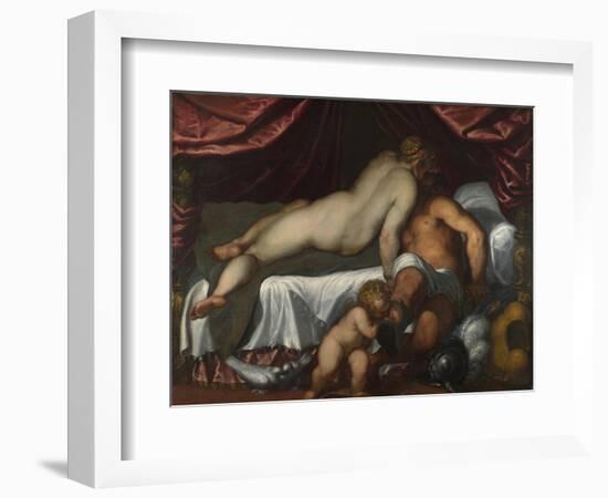 Mars and Venus, Ca 1590-Jacopo Palma il Giovane the Younger-Framed Giclee Print