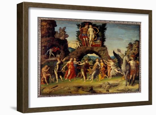 Mars and Venus or the Parnassus, 1497 (Oil on Canvas)-Andrea Mantegna-Framed Giclee Print