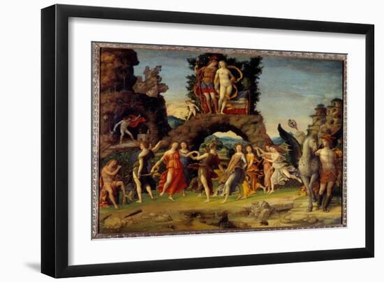 Mars and Venus or the Parnassus, 1497 (Oil on Canvas)-Andrea Mantegna-Framed Giclee Print