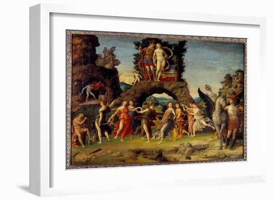 Mars and Venus or the Parnassus, 1497 (Oil on Canvas)-Andrea Mantegna-Framed Giclee Print