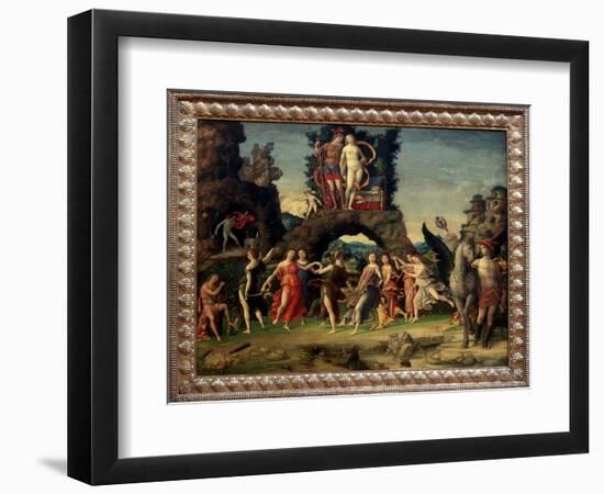 Mars and Venus or the Parnassus. Painting Depicting Mars and Venus on the Rock, Pegase and Mercury,-Andrea Mantegna-Framed Giclee Print