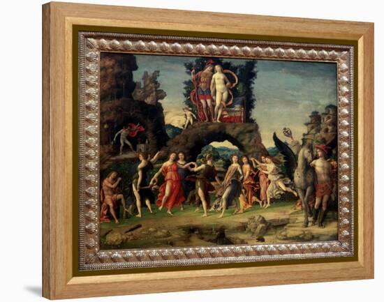 Mars and Venus or the Parnassus. Painting Depicting Mars and Venus on the Rock, Pegase and Mercury,-Andrea Mantegna-Framed Premier Image Canvas