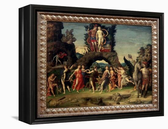 Mars and Venus or the Parnassus. Painting Depicting Mars and Venus on the Rock, Pegase and Mercury,-Andrea Mantegna-Framed Premier Image Canvas