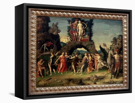 Mars and Venus or the Parnassus. Painting Depicting Mars and Venus on the Rock, Pegase and Mercury,-Andrea Mantegna-Framed Premier Image Canvas