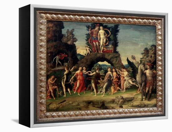 Mars and Venus or the Parnassus. Painting Depicting Mars and Venus on the Rock, Pegase and Mercury,-Andrea Mantegna-Framed Premier Image Canvas