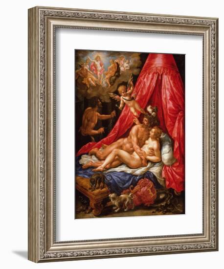 Mars and Venus Surprised by Apollo, C.1615-Hendrik De Clerck-Framed Giclee Print