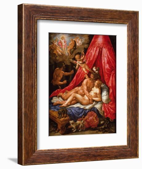 Mars and Venus Surprised by Apollo, C.1615-Hendrik De Clerck-Framed Giclee Print