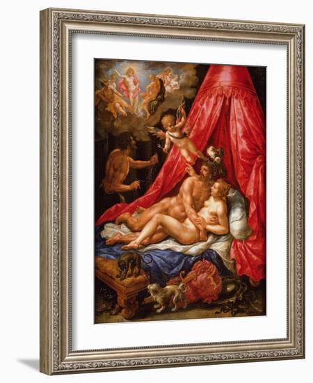 Mars and Venus Surprised by Apollo, C.1615-Hendrik De Clerck-Framed Giclee Print