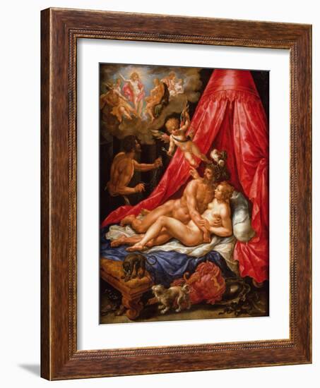 Mars and Venus Surprised by Apollo, C.1615-Hendrik De Clerck-Framed Giclee Print