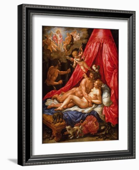 Mars and Venus Surprised by Apollo, C.1615-Hendrik De Clerck-Framed Giclee Print