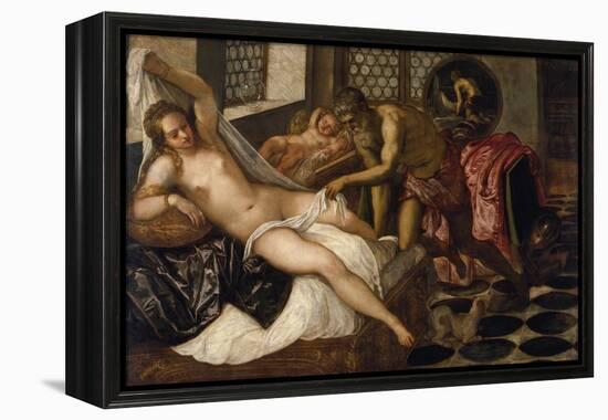 Mars and Venus Surprised by Vulcan-Jacopo Robusti Tintoretto-Framed Premier Image Canvas