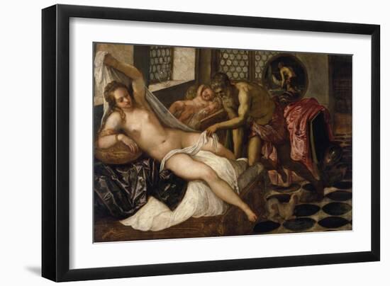 Mars and Venus Surprised by Vulcan-Jacopo Robusti Tintoretto-Framed Giclee Print