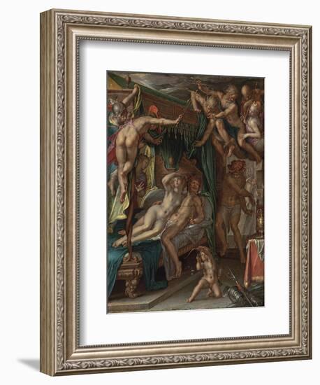 Mars and Venus Surprised by Vulcan-Joachim Wtewael-Framed Premium Giclee Print