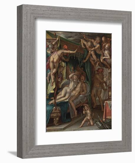 Mars and Venus Surprised by Vulcan-Joachim Wtewael-Framed Premium Giclee Print