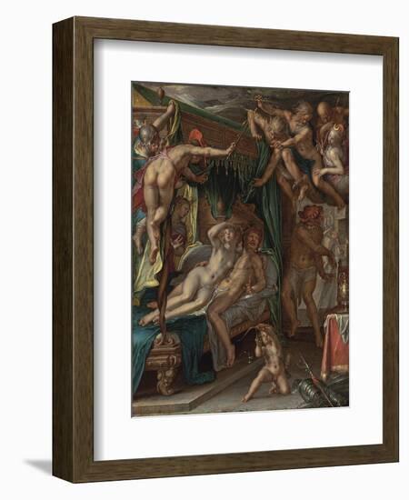 Mars and Venus Surprised by Vulcan-Joachim Wtewael-Framed Premium Giclee Print