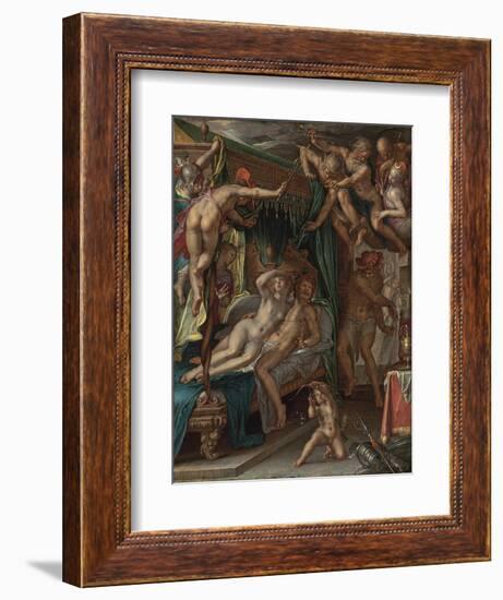 Mars and Venus Surprised by Vulcan-Joachim Wtewael-Framed Premium Giclee Print