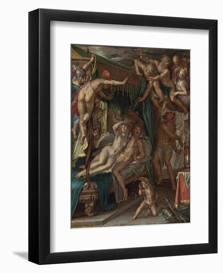 Mars and Venus Surprised by Vulcan-Joachim Wtewael-Framed Premium Giclee Print