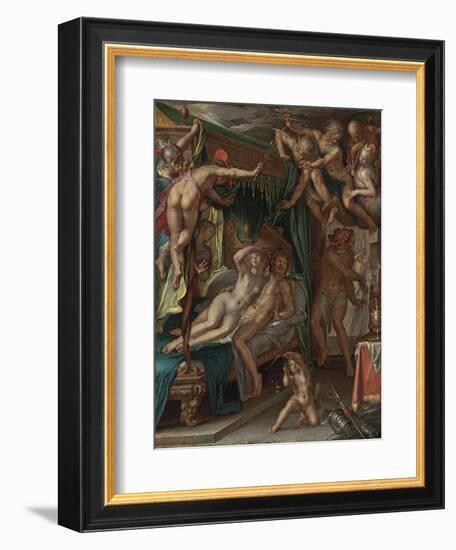 Mars and Venus Surprised by Vulcan-Joachim Wtewael-Framed Premium Giclee Print