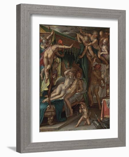 Mars and Venus Surprised by Vulcan-Joachim Wtewael-Framed Giclee Print