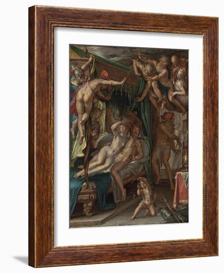 Mars and Venus Surprised by Vulcan-Joachim Wtewael-Framed Giclee Print