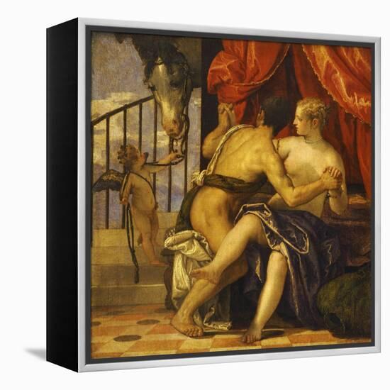 Mars and Venus with Love-Paolo Veronese-Framed Premier Image Canvas