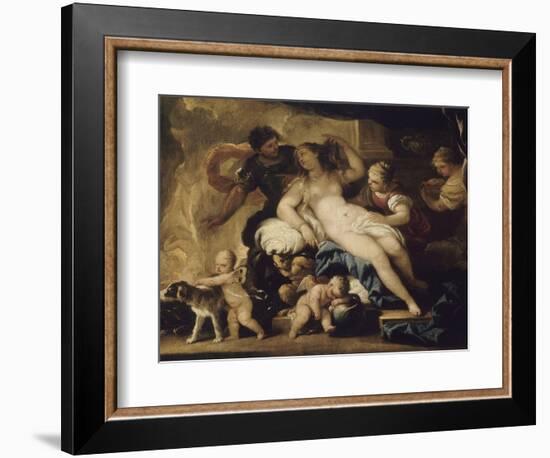 Mars et Vénus dans la forge de Vulcain-Luca Giordano-Framed Giclee Print