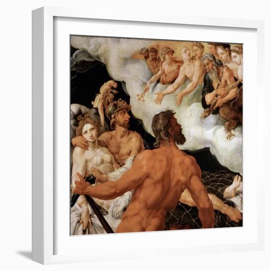 Mars Et Venus Pieges Dans Le Filet De Vulcain - Mars and Venus Trapped in Vulcan's Net - Maarten Ja-Maerten van Heemskerck-Framed Giclee Print