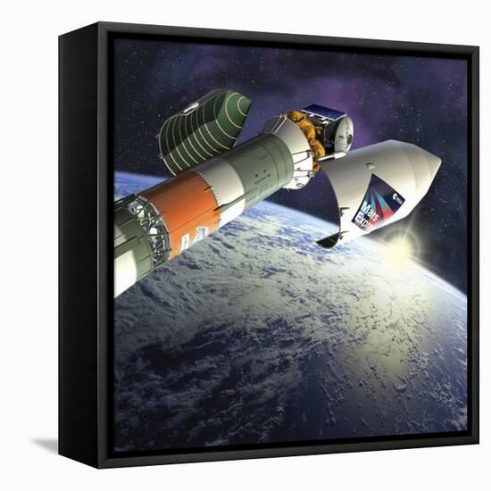 Mars Express Launch, Artwork-David Ducros-Framed Premier Image Canvas