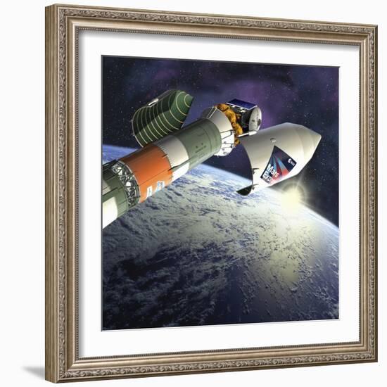Mars Express Launch, Artwork-David Ducros-Framed Premium Photographic Print