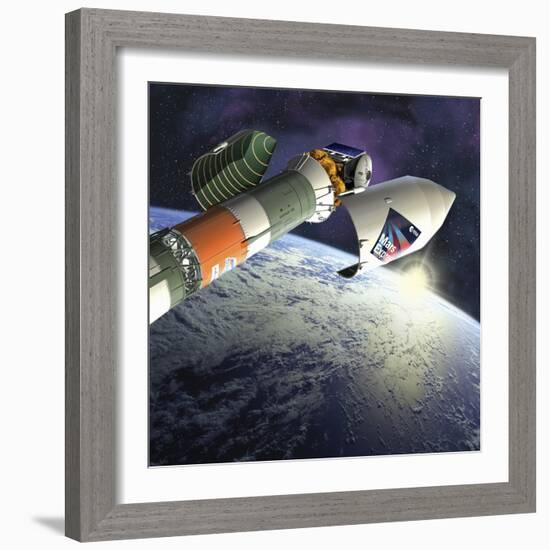 Mars Express Launch, Artwork-David Ducros-Framed Premium Photographic Print