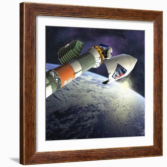 Mars Express Launch, Artwork-David Ducros-Framed Premium Photographic Print