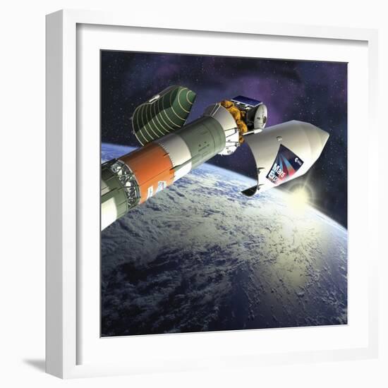 Mars Express Launch, Artwork-David Ducros-Framed Premium Photographic Print