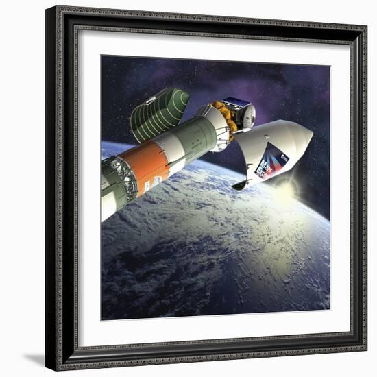 Mars Express Launch, Artwork-David Ducros-Framed Premium Photographic Print