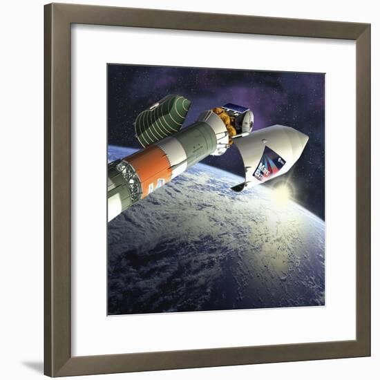 Mars Express Launch, Artwork-David Ducros-Framed Premium Photographic Print