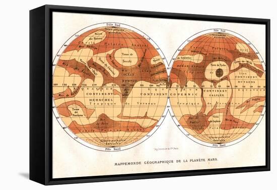Mars Map From 1881-Detlev Van Ravenswaay-Framed Premier Image Canvas