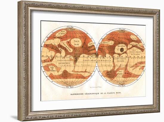 Mars Map From 1881-Detlev Van Ravenswaay-Framed Photographic Print