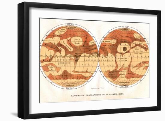 Mars Map From 1881-Detlev Van Ravenswaay-Framed Photographic Print