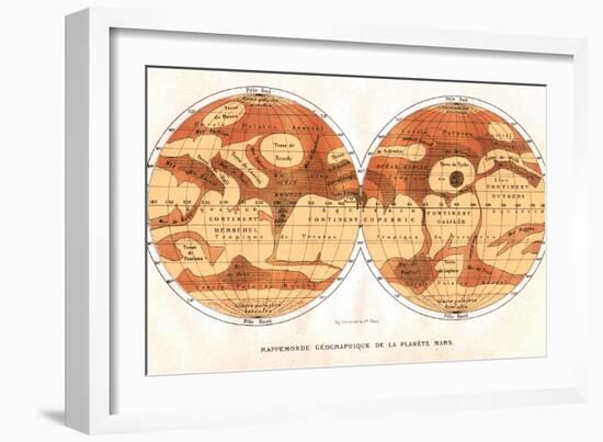 Mars Map From 1881-Detlev Van Ravenswaay-Framed Photographic Print