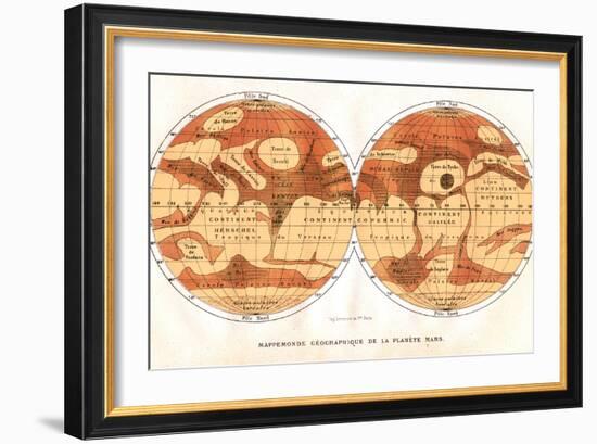 Mars Map From 1881-Detlev Van Ravenswaay-Framed Photographic Print