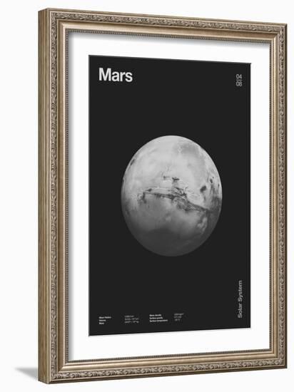 Mars : Minimal Planets Datas, 2023 (Digital)-Florent Bodart-Framed Giclee Print