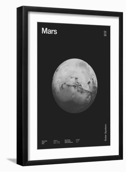 Mars : Minimal Planets Datas, 2023 (Digital)-Florent Bodart-Framed Giclee Print