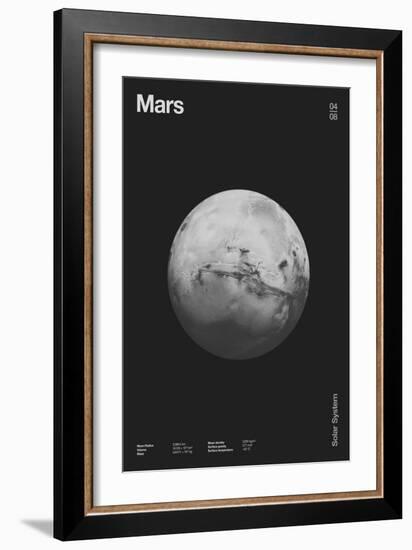 Mars : Minimal Planets Datas, 2023 (Digital)-Florent Bodart-Framed Giclee Print