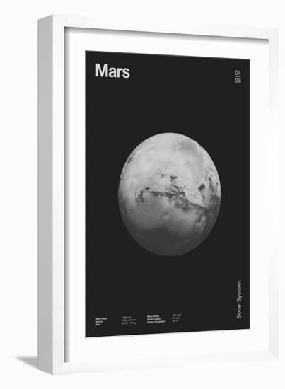 Mars : Minimal Planets Datas, 2023 (Digital)-Florent Bodart-Framed Giclee Print